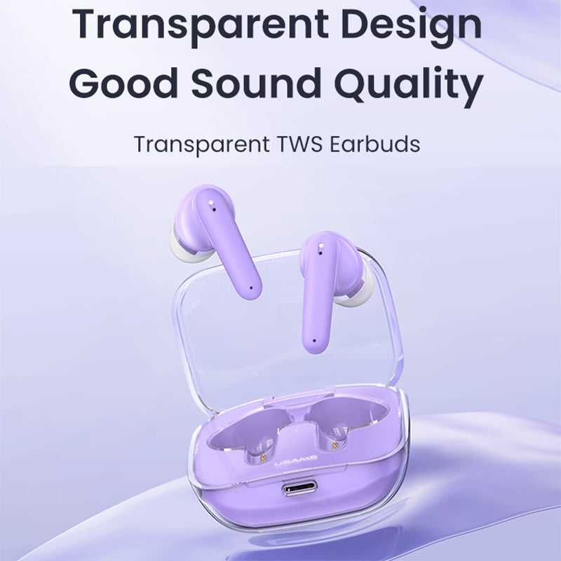 USAMS BE16 BE Series Transparent TWS Headset Wireless Bluetooth 5.3 Earbuds Lightweight In-Ear Headphones USAMS BE16 BE Series Transparent TWS Headset Wireless Bluetooth 5.3 Earbuds Lightweight In-Ear Headphones